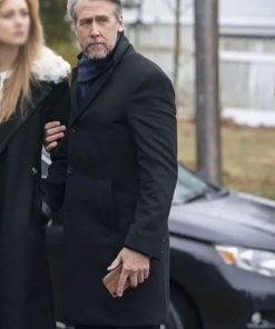 Alan Ruck TV Series Succession 2023 Connor Roy Black Wool Coat