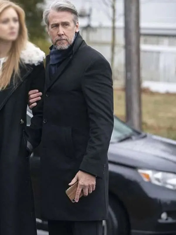 Succession 2023 Connor Roy Black Wool Coat Alan Ruck TV Series Succession 2023 Connor Roy Black Wool Coat