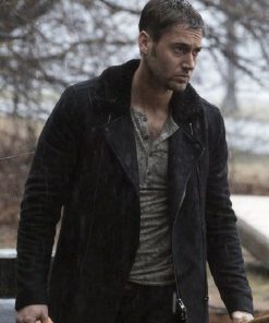 The Blacklist Redemption Ryan Eggold Black Suede Leather Jacket